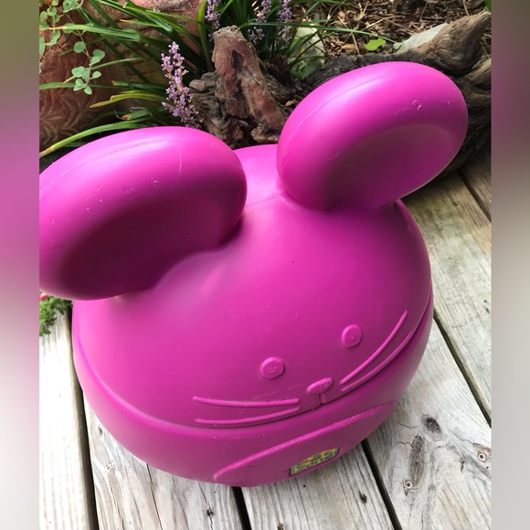 Rare PET ZONE Large Fuchsia Mouse Shaped Storage Container Box Bin Lid - Picture 5 of 11